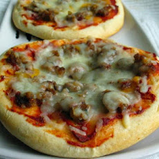 Simple Sausage and Swiss Cheese Mini Pizzas