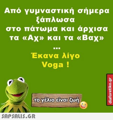Από νυμνασΤΙΚή σήμερα ξάπλωσα σΤο παΤωμα και αρχισα τα «Αχ» και τα «Βαχ» Έκανα λίγο Voga!