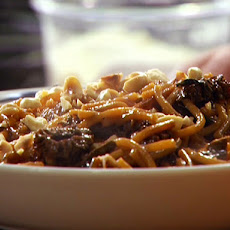 Wild Mushroom Broken Spaghetti Risotto with Arugula and Hazelnuts