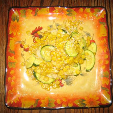 Fresh Corn Zucchini and Napa Cabbage Saute