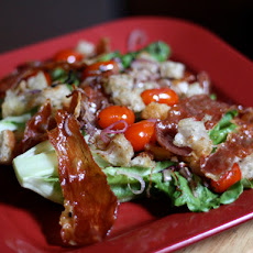 Dinner Tonight: Lettuce Hearts with Serrano, Fried Croutons and Tomatoes