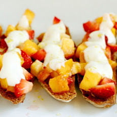 Peach, Strawberry, and Banana Bruschetta