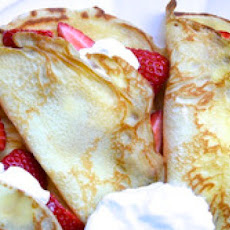 Crepes with Strawberries and Cream