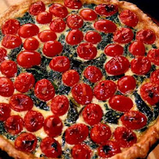 Tomato, Spinach and Spring Onion Pie
