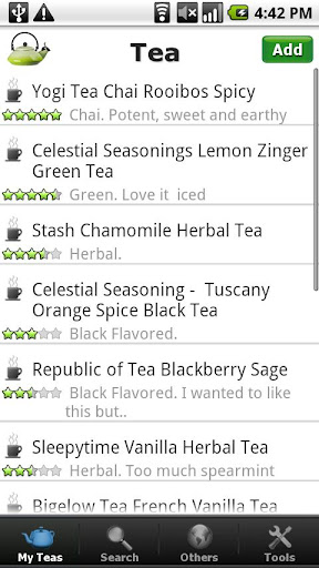 Tea Collection Inventory