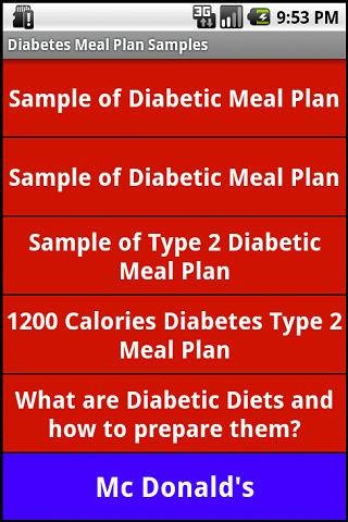 Diabetic Diet Samples