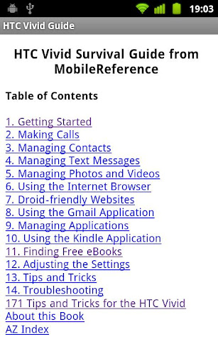 HTC Vivid Survival Guide