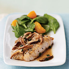 Sautéed Bass with Shiitake Mushroom Sauce