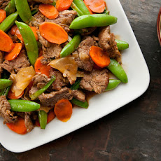 Grace Young's Stir-Fried Ginger Beef with Sugar Snaps and Carrots Recipe