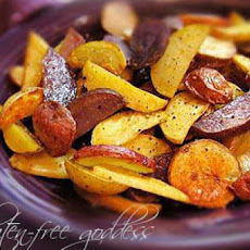 Sea Salt Roasted Blue, Red and Gold Potatoes