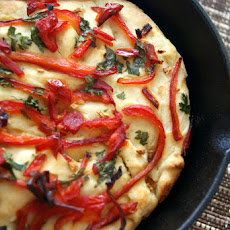 Roasted Sweet Pepper Focaccia Bread