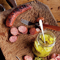 Grilled Andouille Sausage with Pickles
