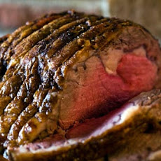 Rosemary-and-Pepper Standing Rib Roast with Two-Mushroom Pan Sauce