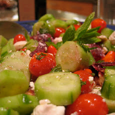 Cucumber, Bulgarian Feta, Blood Orange & Mint Salad