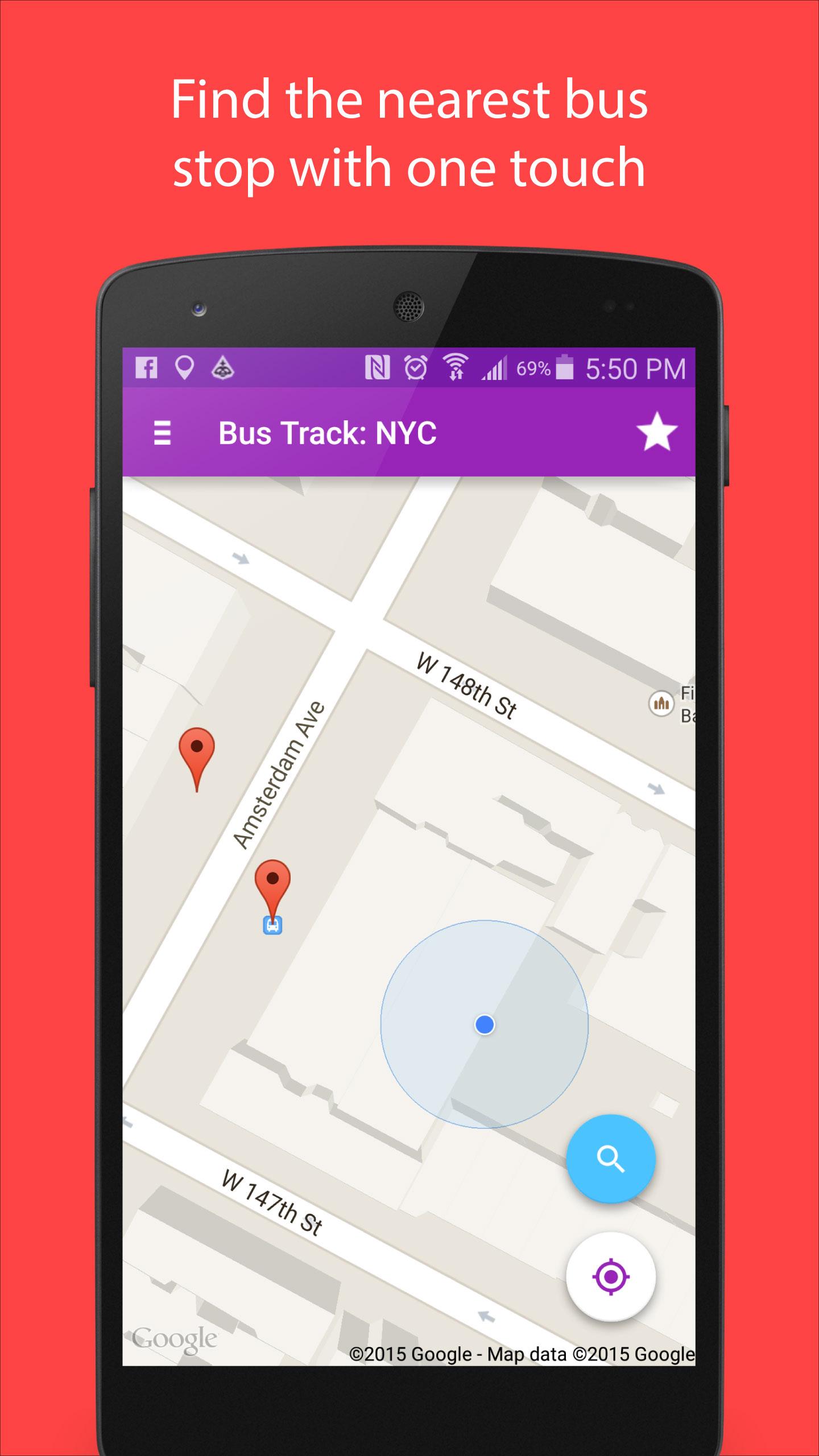 Android application Bus Track: NYC screenshort