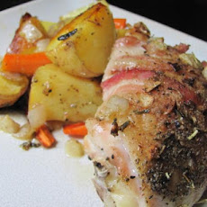 Bacon-Roasted Chicken With Potatoes