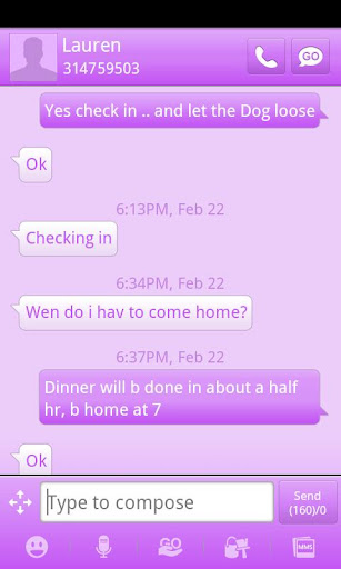 Purple GO SMS Theme