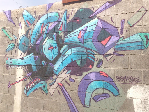 Abstract Wolf Mural