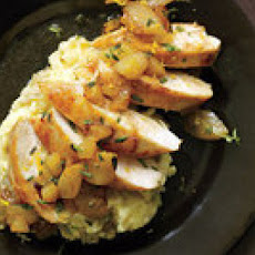 Chicken with Apples, Pears and Camembert Mashed Potatoes