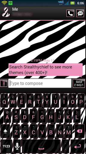 Cute Pink Zebra Keyboard Skin