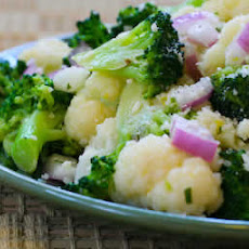 Broccoli and Cauliflower Salad with Lemon, Dijon, and Tarragon Vinaigrette