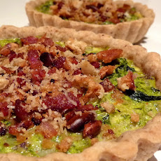 Kale and Kumquat Tarts with a Pancetta Streusel in a Toasted Pumpkin Seed Crust