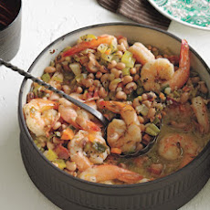 Garlicky Black-Pepper Shrimp and Black-Eyed Peas