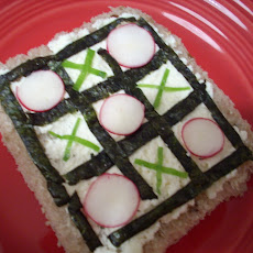 Tic Tac Toe Tartine with Red Radishes