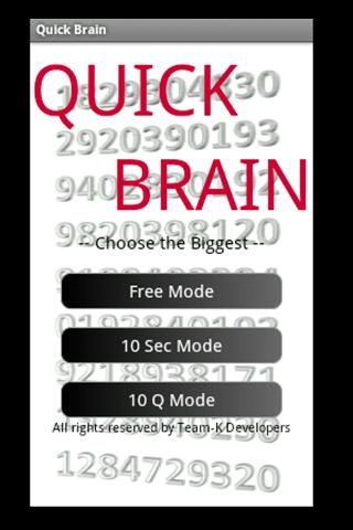 QuickBrain -Choose the biggest