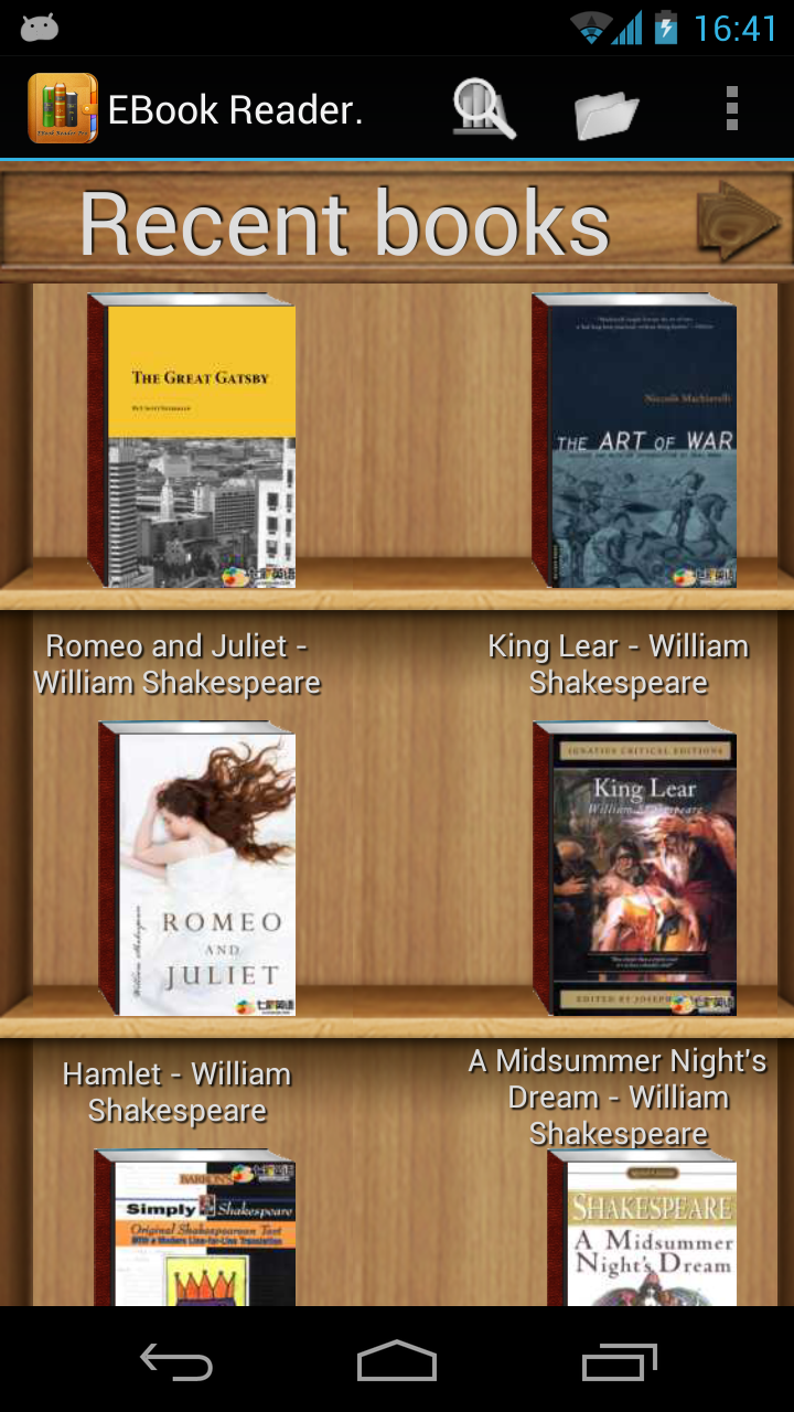 Android application EBook Reader Pro screenshort