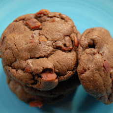 Chewy chocolate caramel bacon cookies