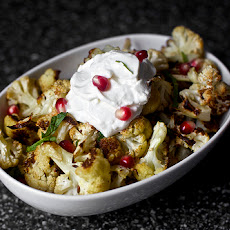 Cumin Seed Roasted Cauliflower with Yogurt, Mint and Pomegranate