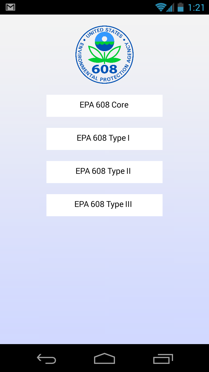 Android application EPA 608 Practice Pro screenshort
