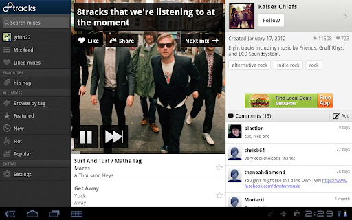 8tracks-radio for android screenshot
