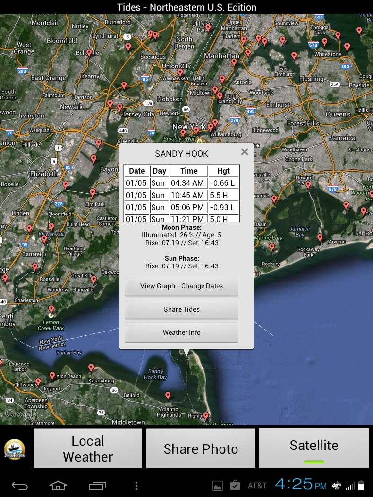 Android application Northeast U.S. Tides &amp; Weather screenshort