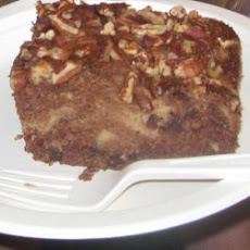 Peanut Butter Striped Chocolate Cake