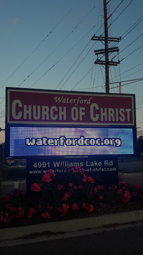Waterford Church of Christ Entrance Sign