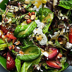 Baby Lettuces with Feta, Strawberries and Almonds