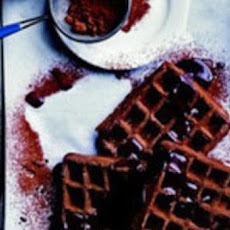 Gingerbread Waffles with Hot Chocolate Sauce
