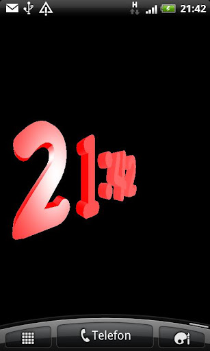 3D Red Digital Clock