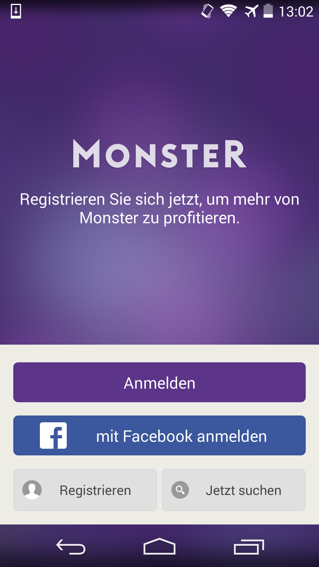 Android application Monster Job Search screenshort