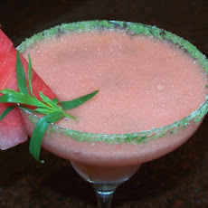 Frozen Watermelon Margarita With Tarragon-Salt Rim