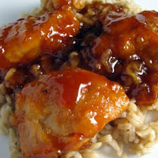 Chicken Baked With Ketchup, Sweet Chili Sauce, and Mango Chutney