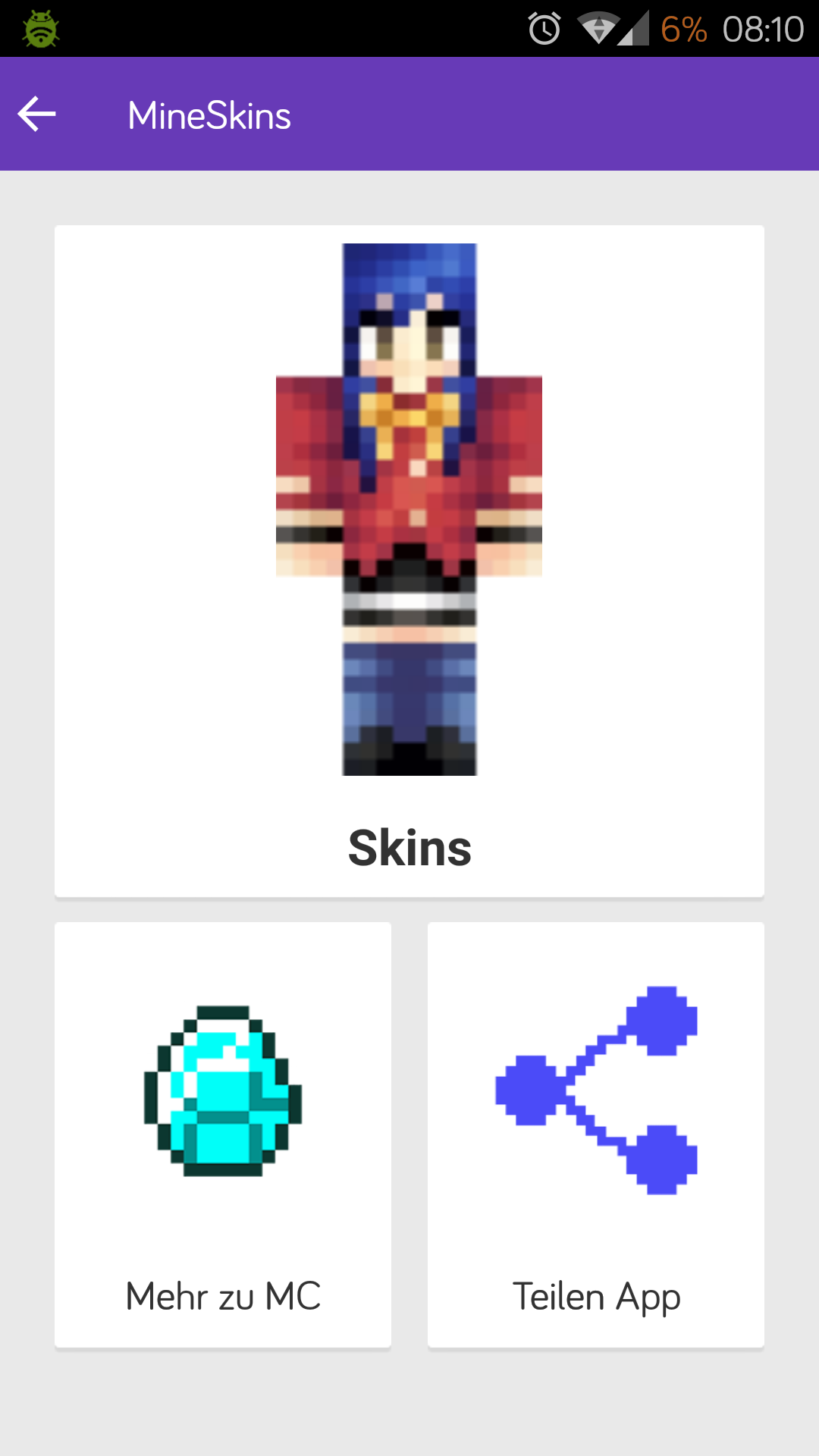 Android application Skins for Minecraft: MineSkins screenshort