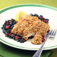Breaded Catfish Fillets With Braised Swiss Chard