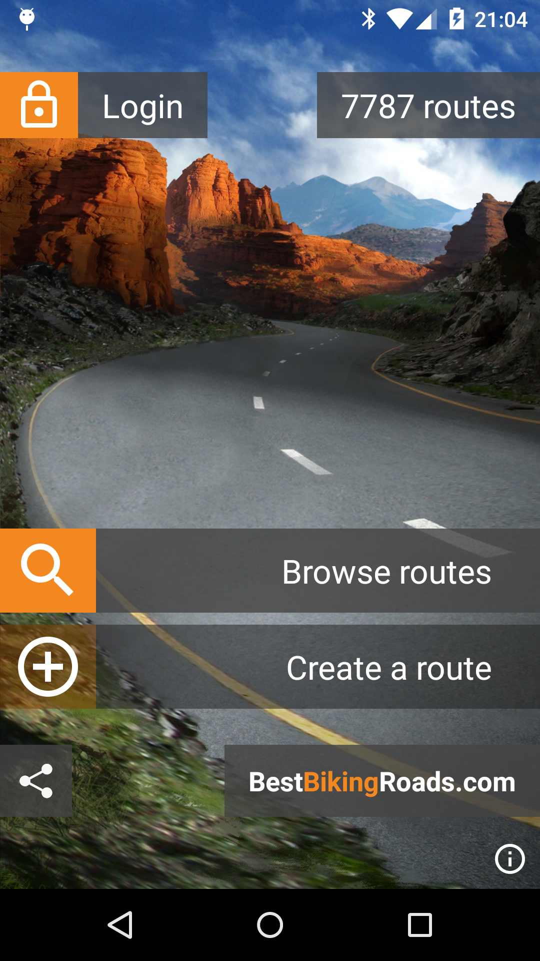 Android application Best Biking Roads screenshort