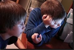 Looking at the computer