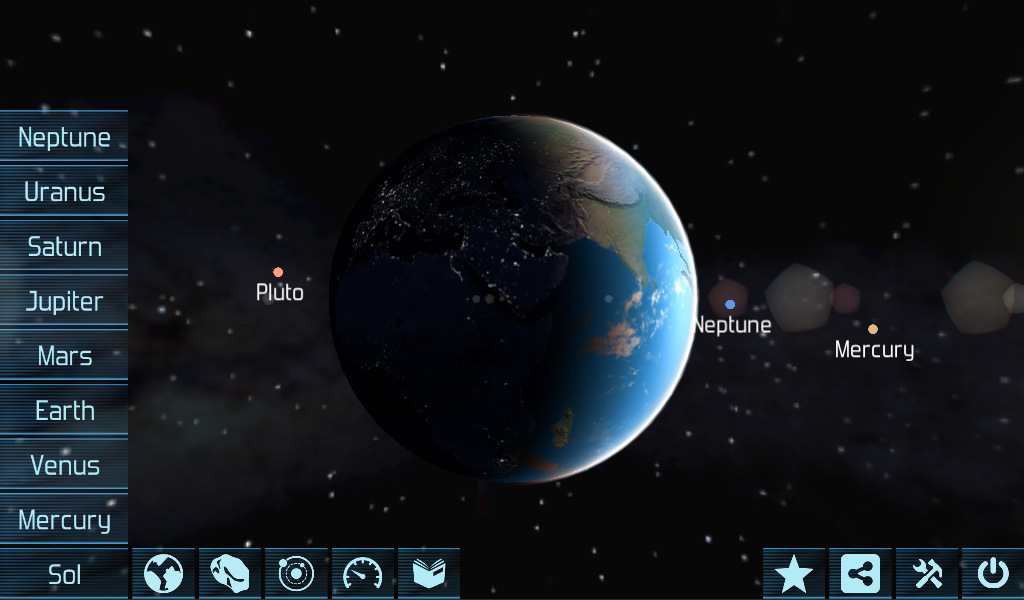 Android application Solar System Explorer 3D screenshort