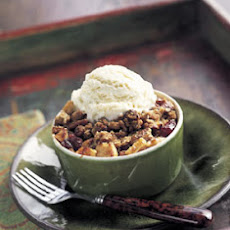 Apple and Cranberry Crisps with Ginger-Pecan Topping