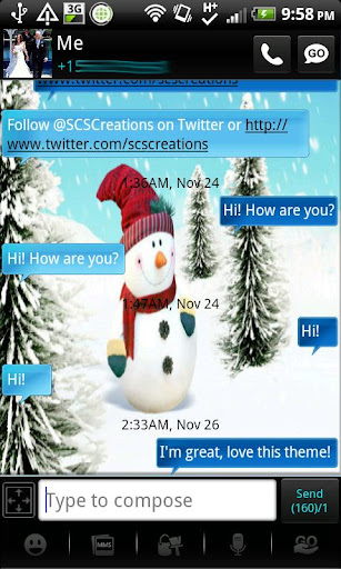 GO SMS - Winter Wonderland